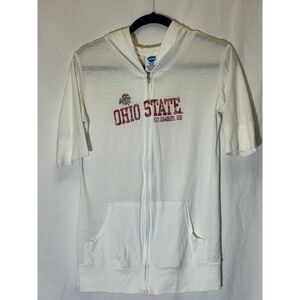 Ohio State Buckeyes Hoodie Short Sleeve Sweatshirt OSU‎ Women's XL T37